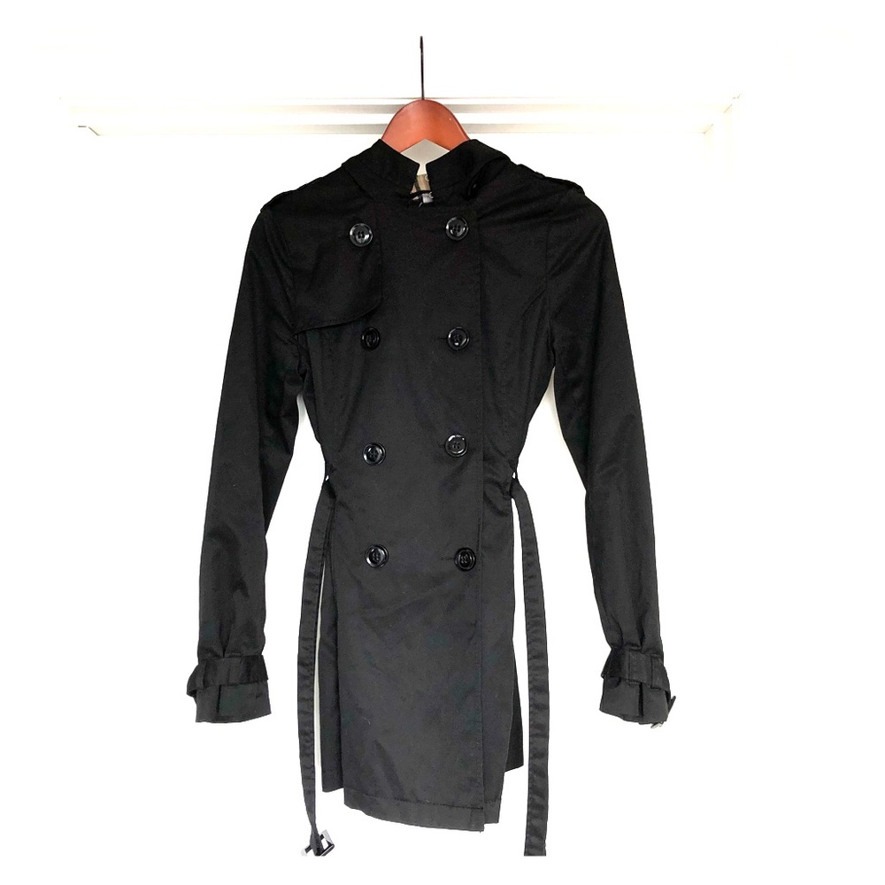 H&M divides black trench with hood